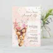 Invitation Élégants pétales Elle a été emportée Fête des mari (Debout devant)