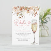 Invitation Élégants pétales et la Fête des mariées Florale de (Debout devant)