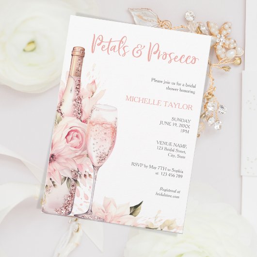 Invitation Élégants Pétales & Procuco Boho Blush Rose été