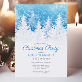 Invitation Élégants pins d'hiver dans la neige Fête de Noël