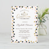 Invitation Elégants points d'or, Tiara, Quinceañera (Debout devant)