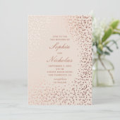 Invitation Élégants pois d'or. Mariage moderne classique (Debout devant)