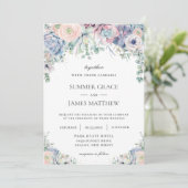 Invitation Élégants succulents Blush Floral Greenery Mariage (Debout devant)
