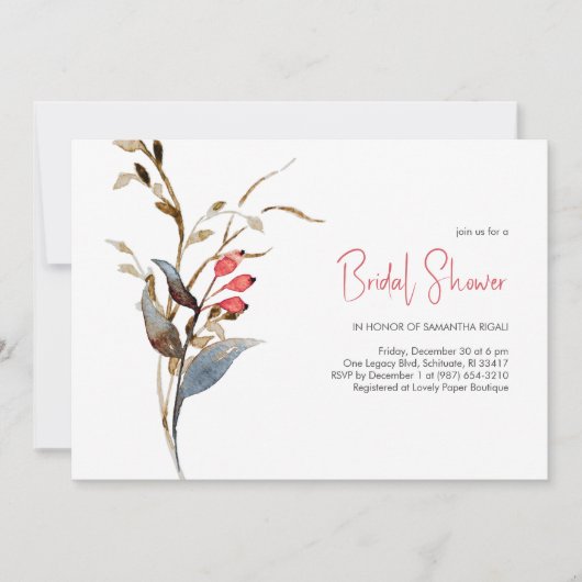 Invitation Élégants thèmes de Fête des mariées pour l'automne (Devant)