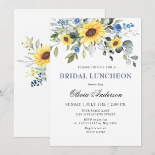 Invitation Élégants Tournesols Eucalyptus DEJEUNER DE MARIAGE
