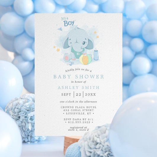 Invitation Élément C'est un Garçon Baby Shower
