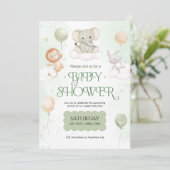 Invitation Élément de bain de bébé éléphant aquarelle garçon (Debout devant)