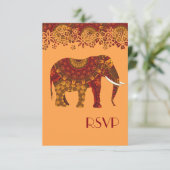 Invitation Élément de décoration orné d'un éléphant indien (Debout devant)