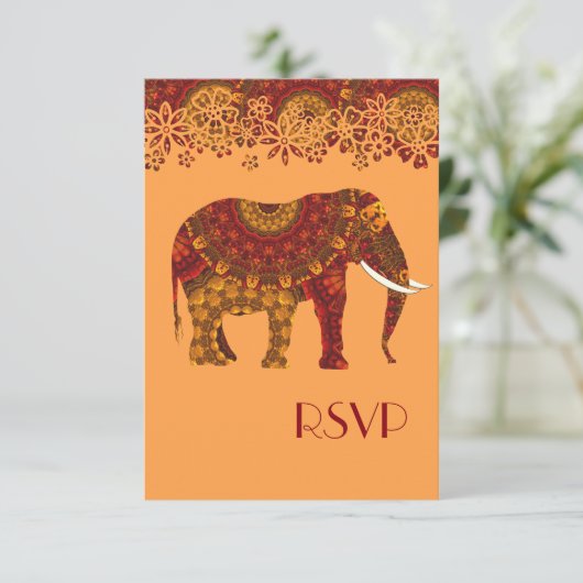 Invitation Élément de décoration orné représentant un éléphan (Debout devant)