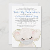 Invitation Élément de Douceur Bébé Éléphant avec Masque Drive (Devant)