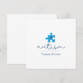 Invitation élément de puzzle bleu de sensibilisation à l'auti (Devant / Derrière)