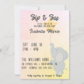 Invitation Élément Fantaisiste Éléfant Sip & See (Devant)