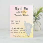 Invitation Élément Fantaisiste Éléfant Sip & See (Debout devant)