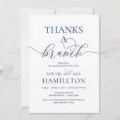 Invitation Élément mariage, Merci un Brunch, bleu marine (Devant)