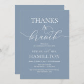Invitation Elément mariage, Merci un Brunch, Dusty Blue (Devant / Derrière)