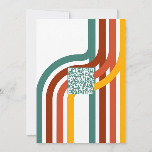 Invitation Élément Super des années 70 lié au Mariage QR (Dos)