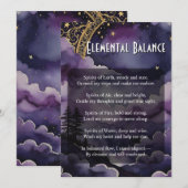 Invitation Elemental Balance Pagan Prayer Ritual Card (Devant / Derrière)