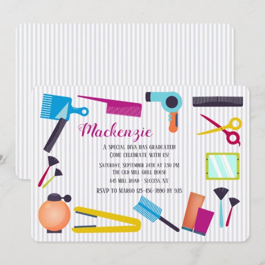 Invitation Éléments de l'École de Beauté (Devant / Derrière)