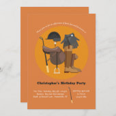 Invitation Eléments équitation Equestre Anniversaire Invitati (Devant / Derrière)