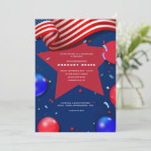 Invitation Éléments patriotiques (Debout devant)