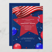 Invitation Éléments patriotiques (Devant / Derrière)