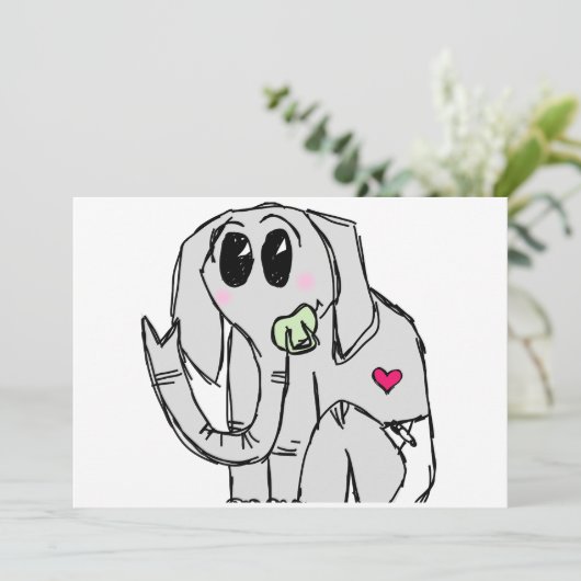 Invitation éléphant (Debout devant)