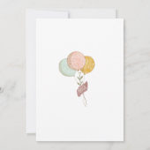Invitation Éléphant Adorable | Baby Shower Bohème Botanique (Dos)