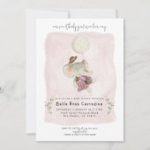 Invitation Eléphant adorable | Baby shower Botanique Boho (Devant)