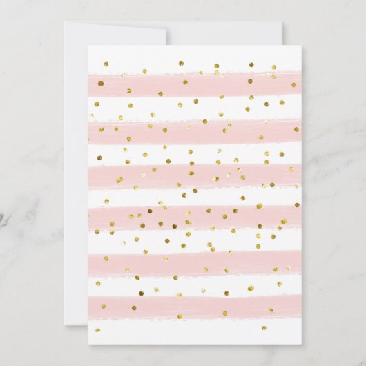 Invitation Eléphant adorable Rose or bébé fille douche (Dos)