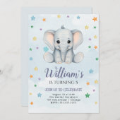 Invitation Elephant Anniversaire Modèle de l'invitation (Devant / Derrière)