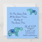 Invitation Eléphant au henné (Baby shower) (Dos)