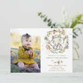 Invitation Elephant Automne Automne Sexe Neutre Anniversaire (Debout devant)