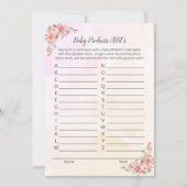 Invitation Elephant Baby Products ABCs Shower Game Card (Devant)
