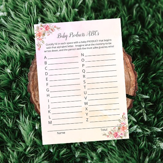 Invitation Elephant Baby Products ABCs Shower Game Card