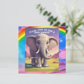 Invitation Eléphant baby shower (Debout devant)