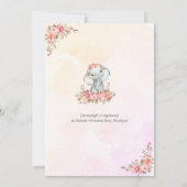 Invitation Elephant Baby shower Boho Chic Coral Aquarelle (Dos)