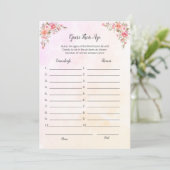 Invitation Elephant Baby shower Devine Son Age Game Card (Debout devant)