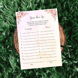 Invitation Elephant Baby shower Devine Son Age Game Card