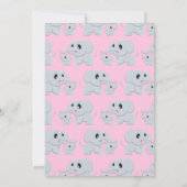 Invitation Eléphant Baby shower fille rose (Dos)