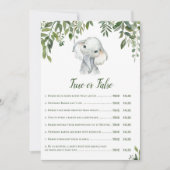 Invitation Eléphant Baby shower Game avec réponse en 5 x 7 (Devant)