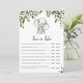 Invitation Eléphant Baby shower Game avec réponse en 5 x 7 (Debout devant)
