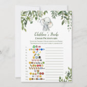 Invitation Eléphant Baby shower Game avec réponse en 5 x 7 (Devant)
