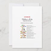 Invitation Eléphant Baby shower Game avec réponse en 5 x 7 (Dos)