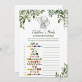 Invitation Eléphant Baby shower Game avec réponse en 5 x 7 (Devant / Derrière)