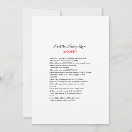 Invitation Elephant Baby shower Jeu avec réponse retour taill (Dos)