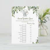 Invitation Elephant Baby shower Jeu avec réponse retour taill (Debout devant)