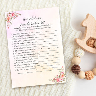 Invitation Elephant Baby shower Qui Connaît Papa Meilleur Jeu