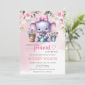 Invitation Elephant Baby shower Sweet Little Peanut Garden (Debout devant)