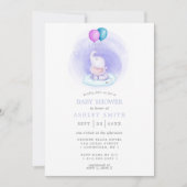 Invitation Eléphant Ballons Aquarelle Baby shower Whimsical (Devant)
