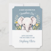 Invitation Eléphant bébé doux (Devant)